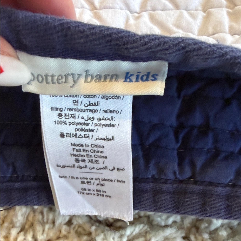 Pottery, barn, kids Navy and White Striped Quilts - Picture 4 of 10